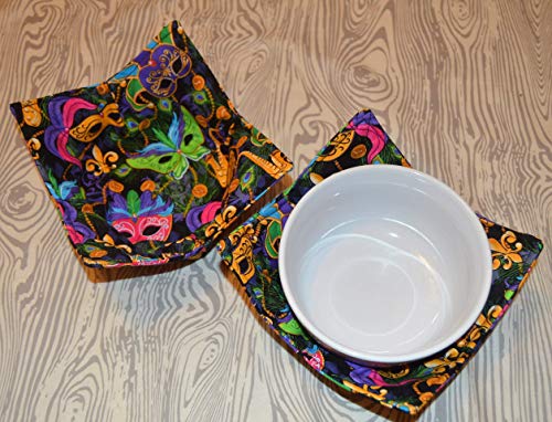 Mardi Gras Set of 2 Microwavable Bowl Cozies