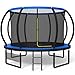 Devoko Trampolin Outdoor Ø 228/305/366/427 cm,GS-Zertifikat, Kindertrampolin Gartentrampolin mit Sicherheitsnetz, Rundes Riesentrampolin mit Leiter und Schuhbeutel