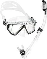 Cressi Pano 4 Panoramic Wide View Mask & Supernova Dry Snorkel Kit - Scuba Snorkeling Set, Italian Design