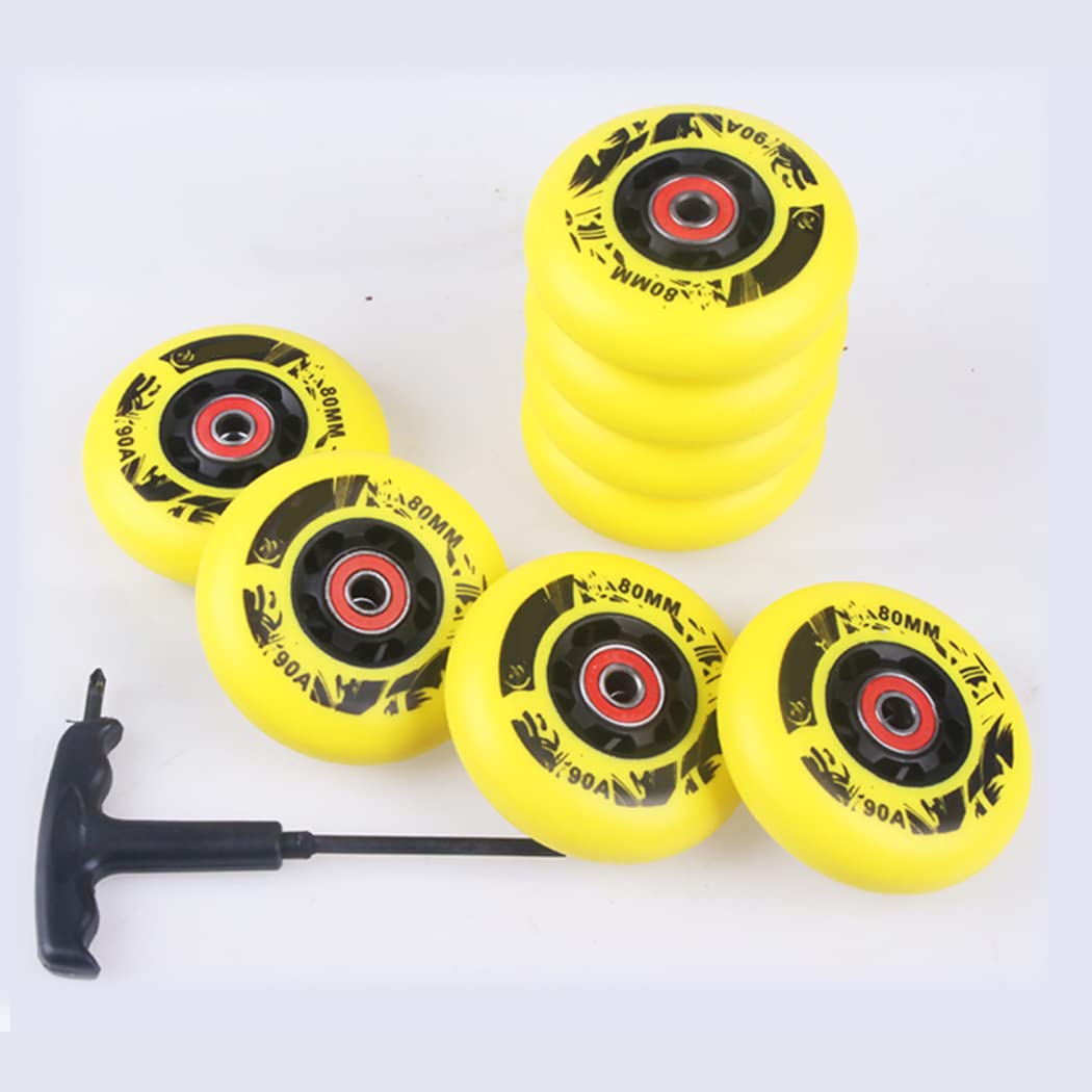 TGHY Inliner Rollen Ersatz Rollen Räder Inline Skates Rollen Wheel Inline Skate Ersatz Räder mit Kugellagern ABEC-9 90A 72mm/76mm/80mm