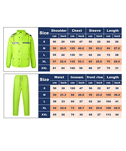 Traje de lluvia para hombres de 2 piezas impermeable y reflectante 5