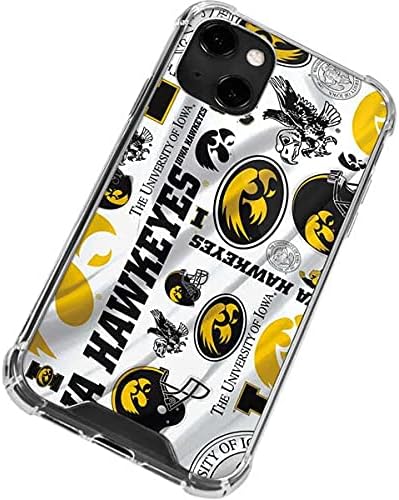 Skinit Clear Phone Case Compatible with iPhone 13 - Officially Licensed University of Iowa Hawkeyes Pattern Design