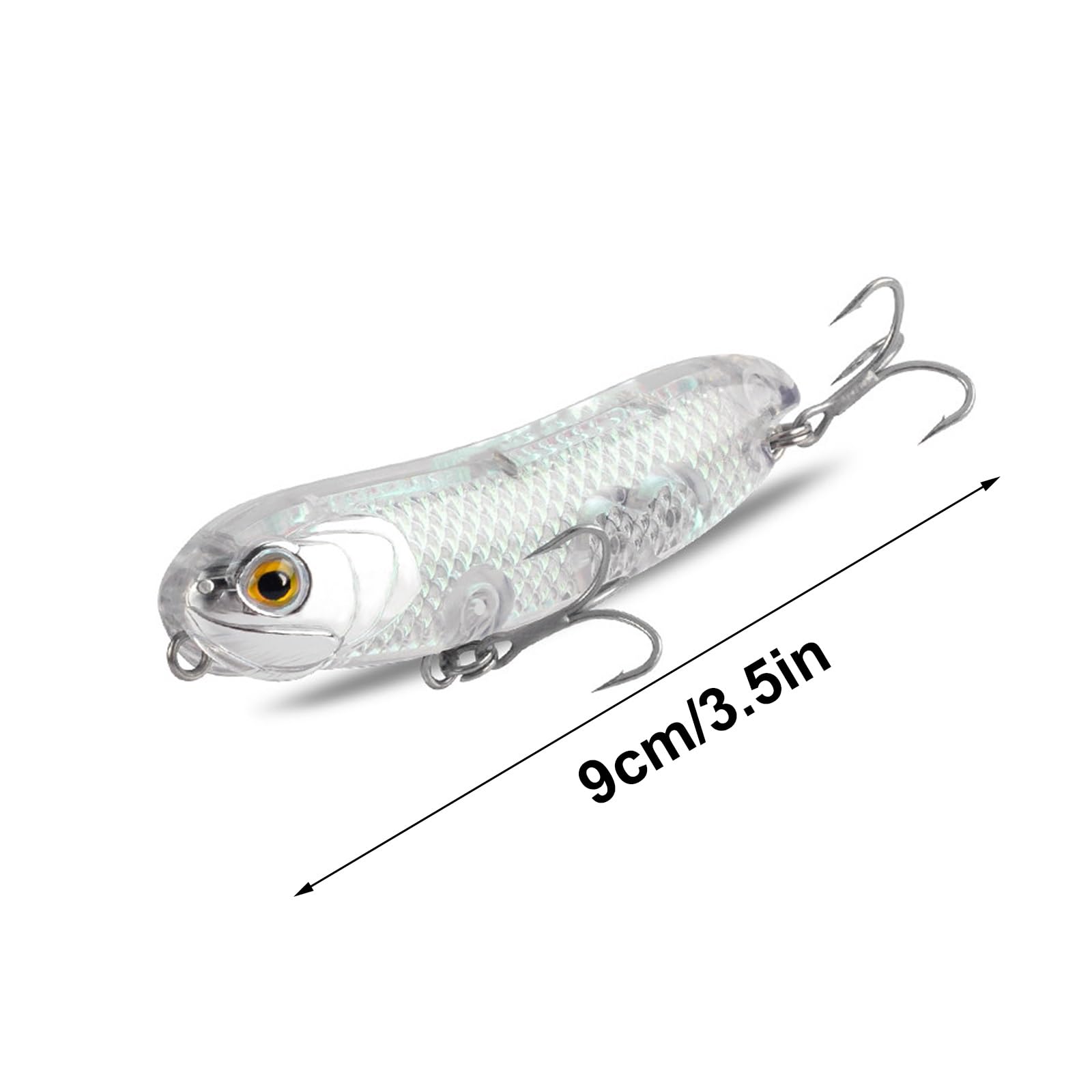 Bleistiftförmiger Angelköder, Künstlicher Schwimmer, Hartköder mit Leuchtender Beschichtung, Geeignet for Barsch, Barsch, Schlangenkopf und Zackenbarsch