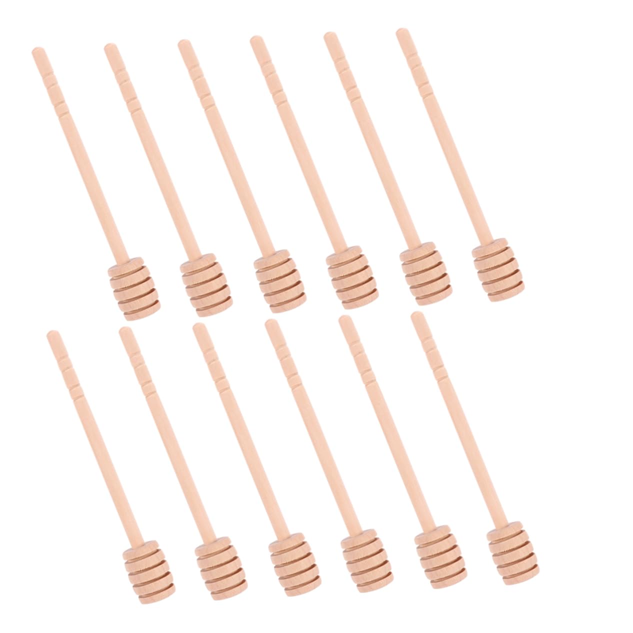 CIYODO 12pcs Honey Stick Honey Mixing Creme De Menthe Syrup Mini Honey Jars Honey Wand Creamed De Menthe Syrup Honey Spoon Dipper Honey Dipper Mini Rotary Tool Wooden Brown re-usable