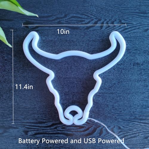 Image of Cow Neon Sign for Wall Decor,Neon Cow Led Sign Battery or Usb Powered,Neon Night Lights Light up Cow Decorative Signs for Bedroom Living Room Dorm Bar Counter Party