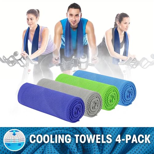 Cooling Microfiber Towels for Neck and Face – Soft, Breathable, Fast-Drying Towels for Yoga, Sports, Workout & Outdoor Use (4-Pack, 40