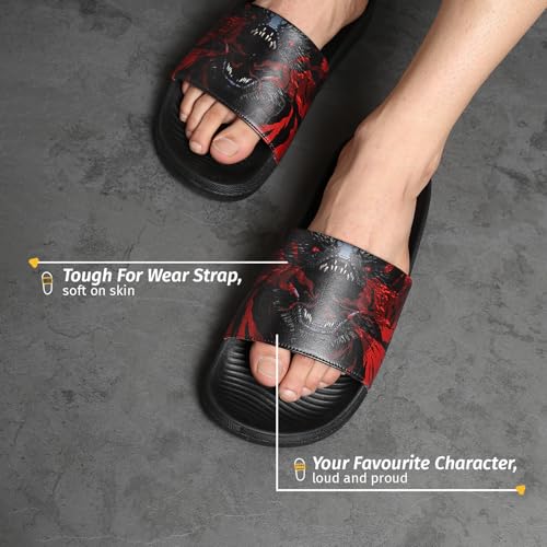 Image of YOHO Sliders for Men | Comfortable and Lightweight Slides | WB Cartoon & Comic Characters: Batman,Superman,Tom & Jerry,Rick & Morty,Big Bang Theory, Friends and Scooby Doo for Boys