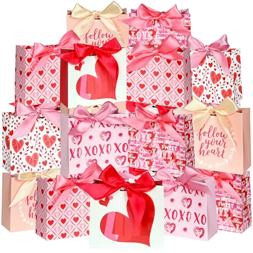 Nimbbex 24 Pack Small Valentines Gift Bags with...