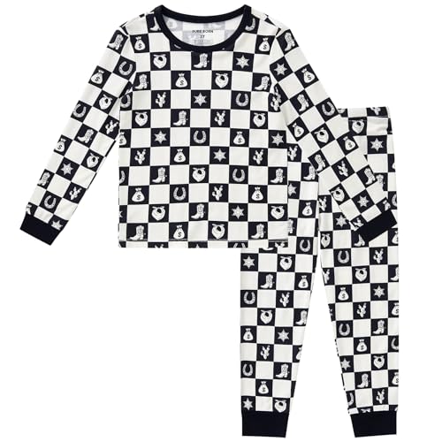 pureborn Kids Viscose from Bamboo Pajamas Set Western Impression 6-7Y