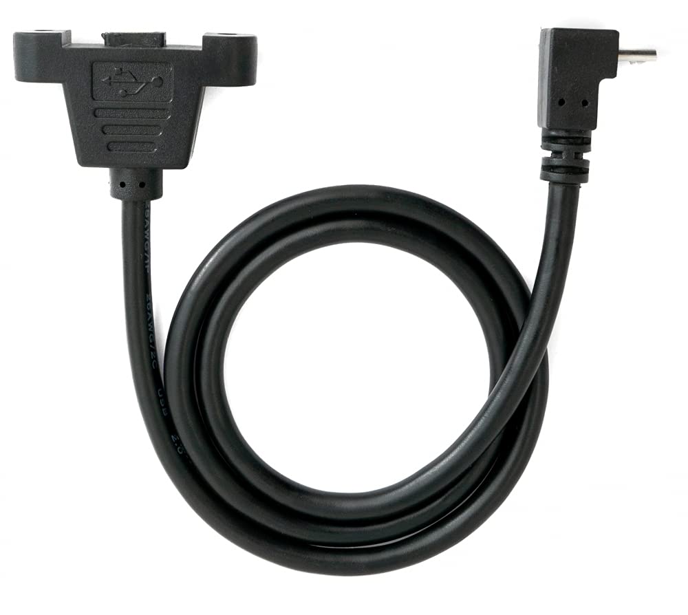 Cablecc panel Mount tipo mini USB pin maschio a femmina adattatore cavo con viti 50 cm