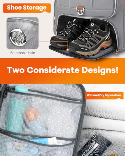 SWICKY Large 40L Travel Laptop Backpack, Backpack with Shoe Compartment, Airline Approved Business Work Bag Fits 17.3 Inch, USB Port/Carry-On Luggage for Women & Men, Perfect for Hiking3