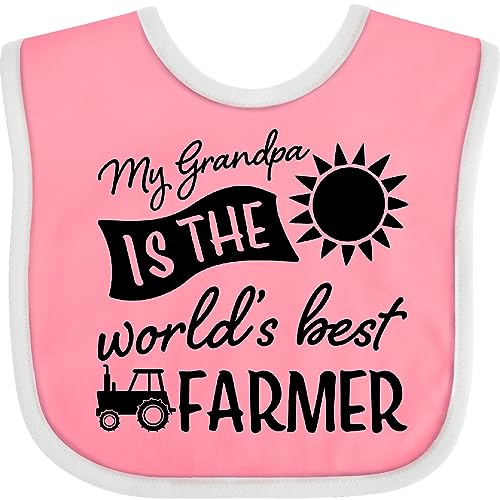 inktastic My Grandpa Is the World's Best Farmer Tractor Design Baby Bib