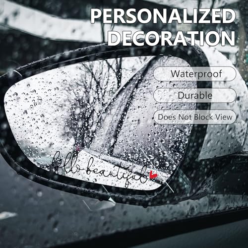 Image of 10pcs Car Stickers, Cars Decals I Love You Drive Safe Mirror Sticker Trust in God Rearview Mirror Decals Car Window Vinyl Decal Various Style Makeup Rear View Mirror Sticker Set Fits Most Vehicles