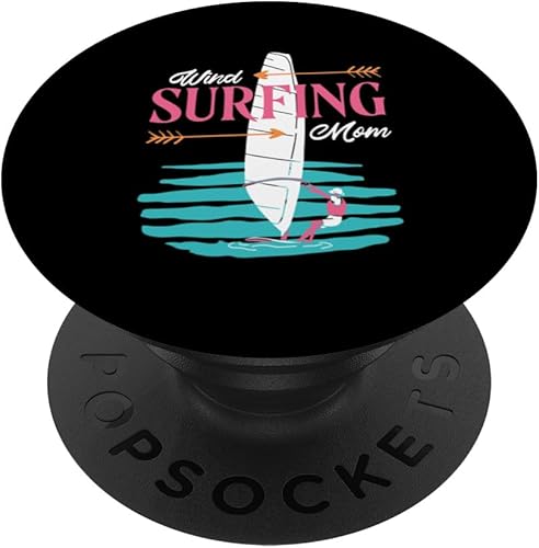 Wind Surfing Mom, Windsurfer and Surfing Mother PopSockets Standard PopGrip