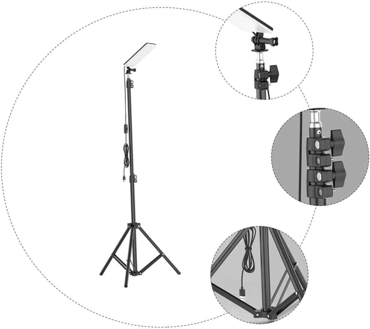 SUPVOX Portable Outdoor Camping Lantern Tripod Stand Multifunctional Led Work Light for Hiking Fishing BBQ and Emergency Use Fireproof Material Brightness