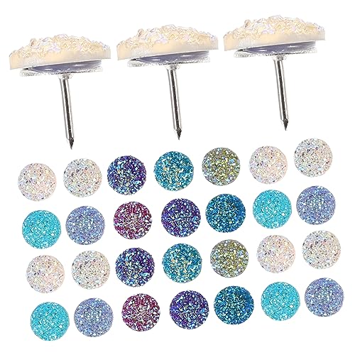 Operitacx Chinchetas Brillantes De Plástico para Pulgar Reemplazables Chinchetas De Uso Diario 30 Uds