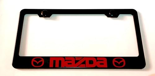 Metal de acero inoxidable marco de matrícula titular de la etiqueta del coche para Mazda aplicable a todas las etiquetas marco de licencia negro