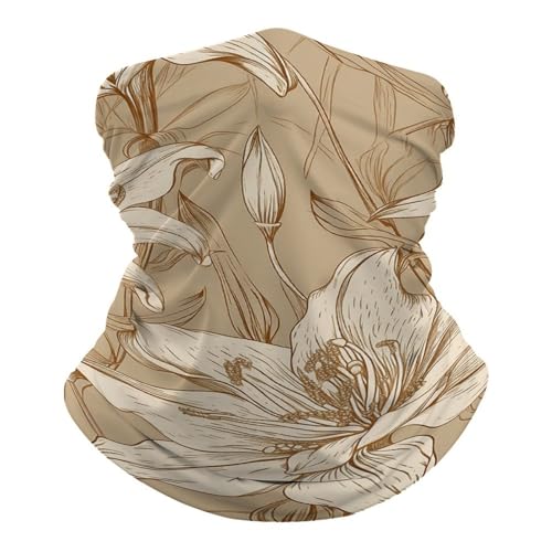 Mascarilla Beige con Dibujo Lineal para Clima Frío, Cuello Tubular, Pañuelo Cortaviento para Hombre y Mujer, Balaclava Elástica para Motocicleta, Ciclismo, Esquí y Más miniatura 2