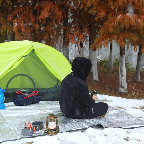 REDCAMP Isolierte Wärmedecke mit 4 Windseilen, 210x150cm Verdickter Wiederverwendbare Allwetter-Decke, wasserdicht & Winddicht für Camping Wandern Outdoor-Aktivitäten, Grün