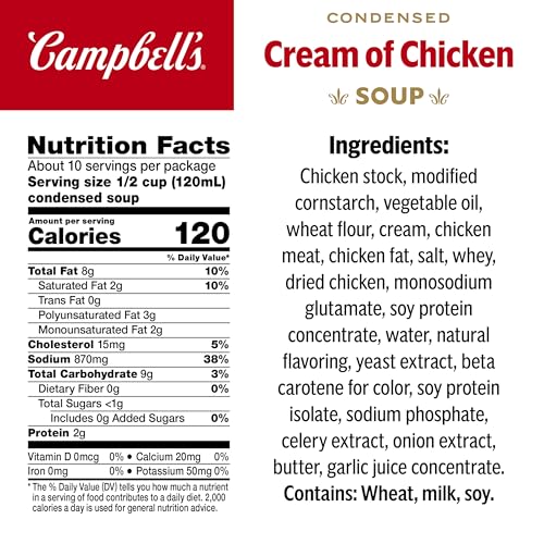 Image of Campbell's Condensed Cream of Chicken Soup, 10.5 oz Can (4 Pack)