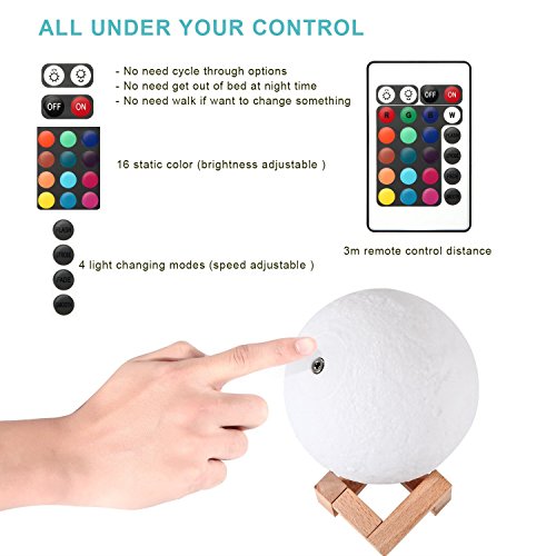 Lampada 3D creativa, a forma di luna, design