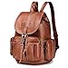 KSIBNW Zaino Donna in Pelle PU Borsa da Scuola Impermeabile Zaino Donna Universitá con Spalle Zaino Antifurto Donna Zainetto Donna Casual Vintage,Borsa a Tracolla Donna(Marrone Giallastro)