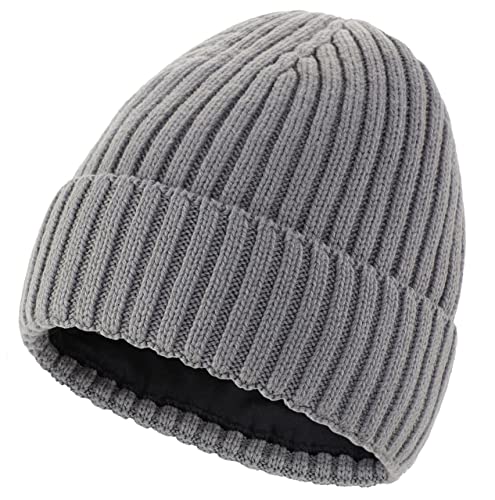Image of Connectyle Fleece Lined Cuffed Beanie Hat for Men Women Knitted Winter Wool Beanies Skull Cap Warm Watch Hat
