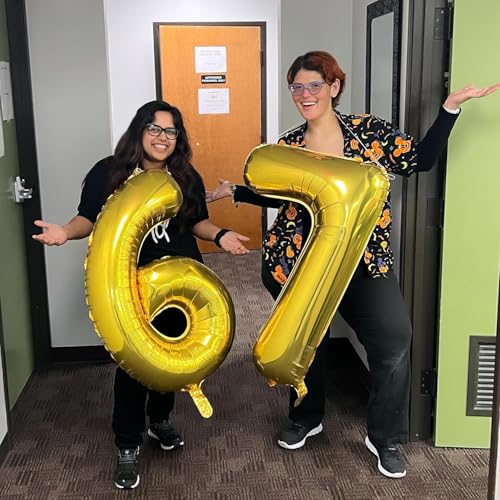 Image of 40 Inch Gold Number 0 Balloon Birthday Party Decorations for Men & Women | 40 Inch Gold inflatable foil number balloons, large birthday decorations for 0th birthday
