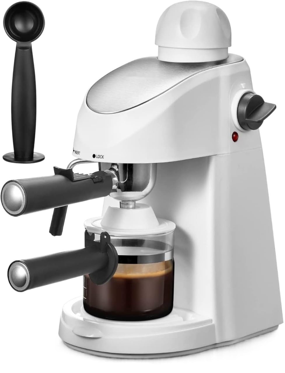 Cafetera Espresso, con Espumador de Leche, Cafetera Espresso con vaporizador, Cafetera Espresso de 3,5 Bar, Cafetera Espresso y Capuchino (Color : White)