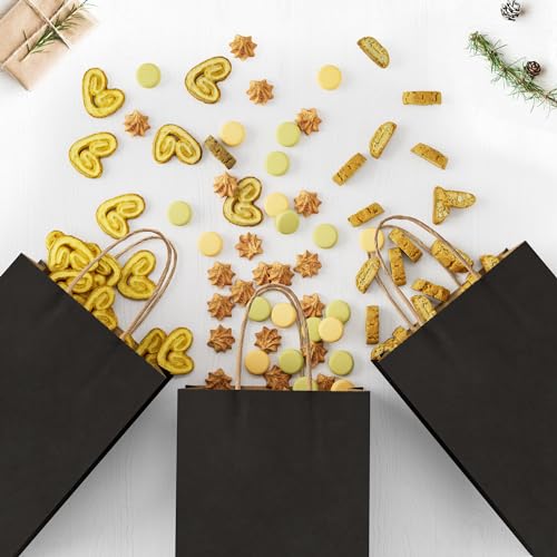 10 Pcs Black Paper Party Bags with Twist Handles - Image 4