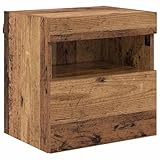 Homgoday LED Beleuchteter Wandmontierter TV-Schrank | Altholz | Holzwerkstoff | 40x30x40 cm Model882971