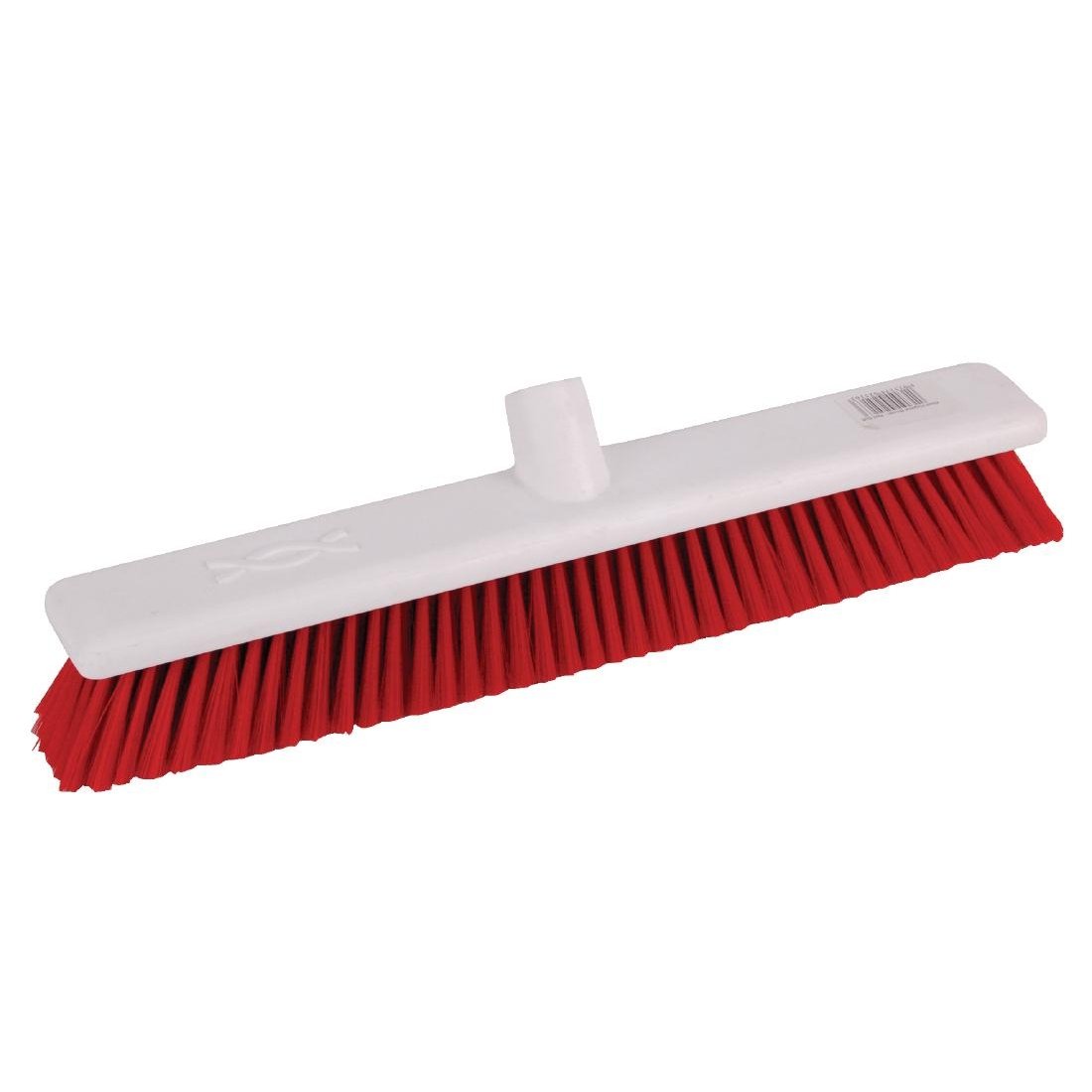 Jantex Red Hygiene Broom Soft Bristle 18In Brush Only Sweeping Cleaning,457(L)Mm/ 18(L)"