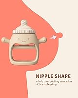 Vista 2 de Paquete de 2 manoplas de dentición de silicona para bebés de más de 3 meses, mordedores de muñeca y mano, juguetes para masticar para necesidades