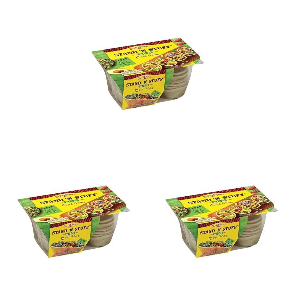 Old El Paso Mini Stand'n Stuff Soft Tortilla - Mexikanische Tortillas aus Weizen in Schalenform - 1 x 145 g (Packung mit 3)