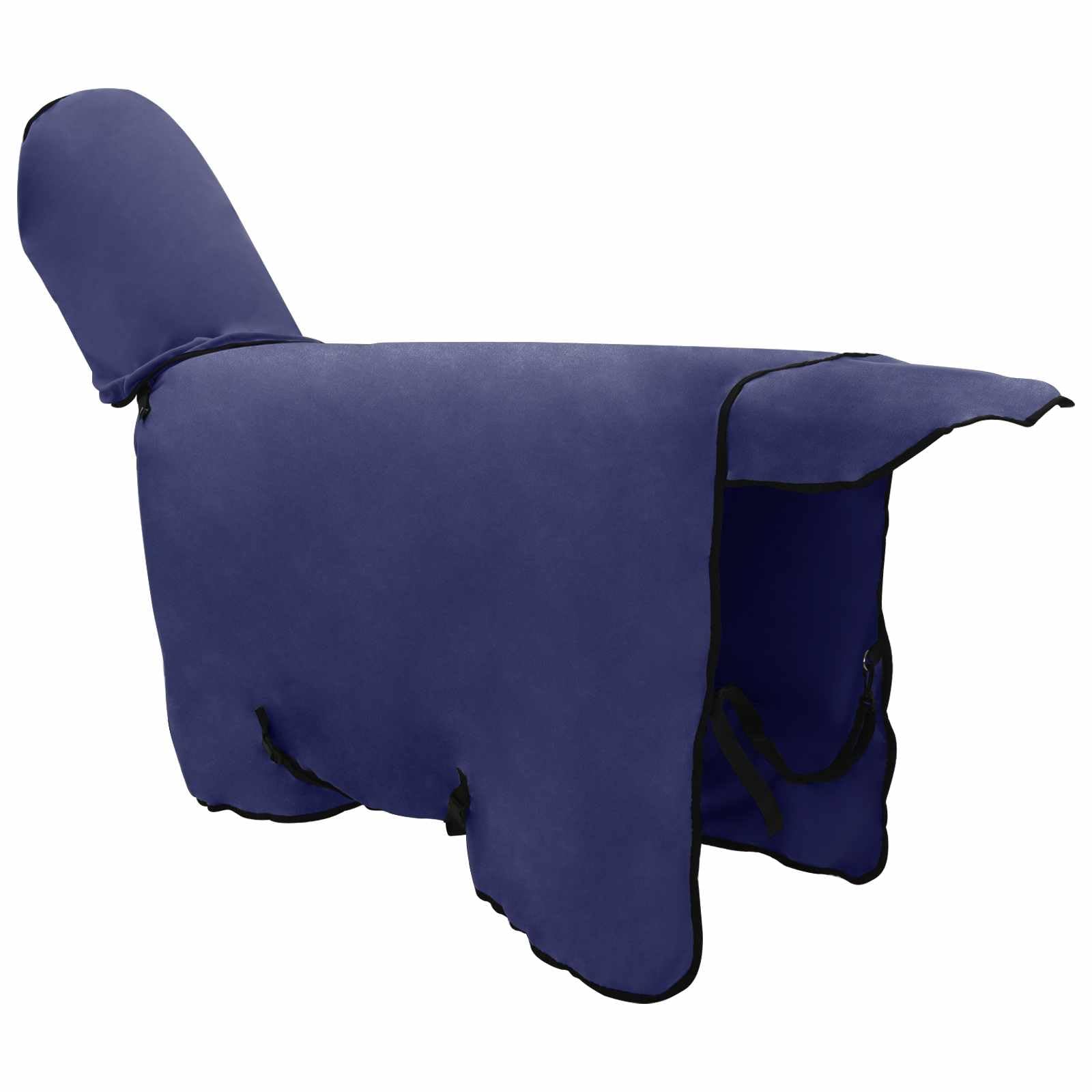 Manta para caballos azul marino, 85 cm, poliéster, transpirable, impermeable, cortavientos, forrada al aire libre, protección para invierno, paddock, accesorios ecuestres