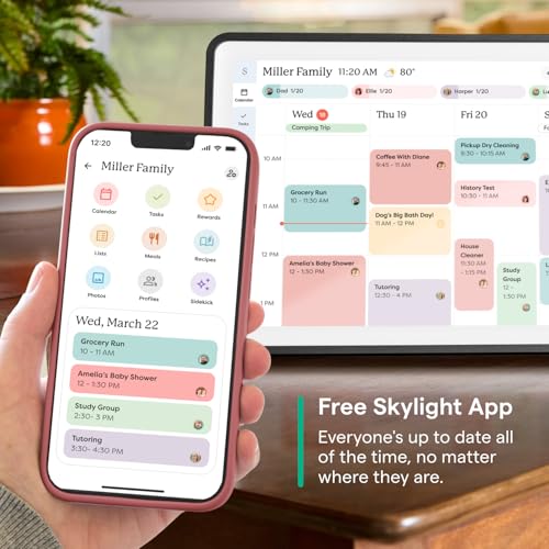 Image of Skylight Calendar 2 - 15-inch Full HD Touchscreen Digital Calendar, Featured on Wirecutter - Wall Planner & Interactive Chore Chart, Smart Family Organizer, 16GB Storage, Wi-Fi, Wall Mount Included - Classic, Lagoon