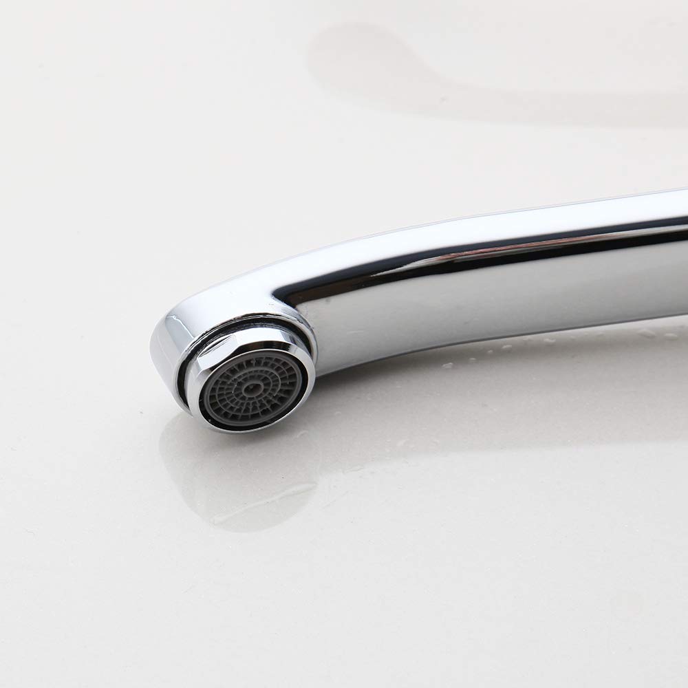 KLVN Miscelatore cromato per lavabo da bagno: rubinetto per l'igiene medica montato sul piano con controllo dell'acqua calda-fredda per l'uso del lavandino (B)