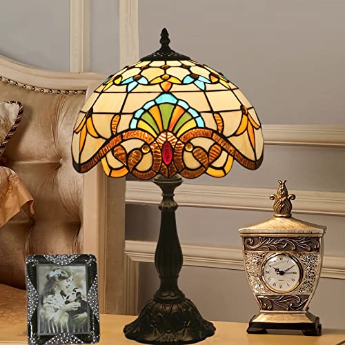 Lampe de table de style baroque en vitrail pour éclairage doux E27 - 5
