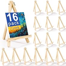 ESRICH 16 Pack 9 Inch Wood Easels، Easel Stand for Painting Canvases، Art and Crafts، Tripod، Painting Party Easel، Kids Student Tabletop Easels for Painting، Portable Canvas Photo Sign Holder