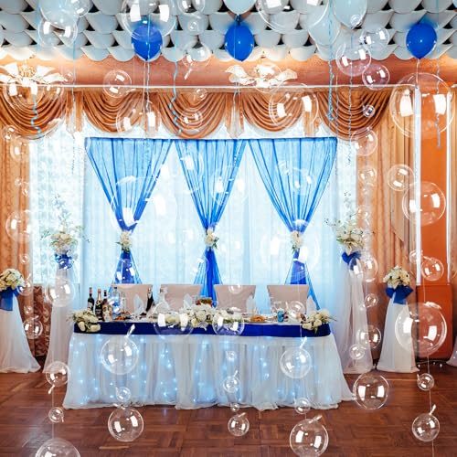 Image of Soulchen 150 Pcs 5 inch and 8 inch Under The Sea Party Decorations Clear Bubble Garlands Mermaid Birthday Bobo Balloon Decoration Mermaid Birthday Decor for Summer Beach Ocean Party Supplies