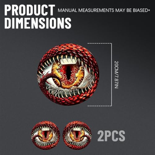 Image of 2PCS Beast Eyes Headlight Decals, 3D Stereo Eyes Headlight Decal Stickers, Car Body Window Bumper Decoration Stickers, Car Accessories Round Headlight Decal for Jeep Wrangler (Red /Animal Eyes)