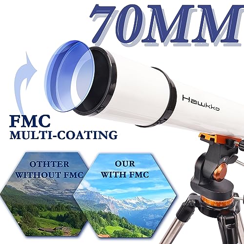 Telescope, Telescopes for Adults Astronomy, 70mm Aperture 700mm, German Technology Scope, Refractor Telescope for Beginners with Finderscope, Tripod, Phone Adapterto Viewing Planets and Stars - Thumbnail 2