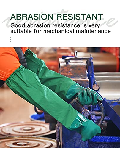 PACIFIC 66cm Wiederverwendbare Lange Teichhandschuhe, Abflussreinigungshandschuhe mit Vollem Arm, Heavy-Duty, Maschinen, Industrie, L