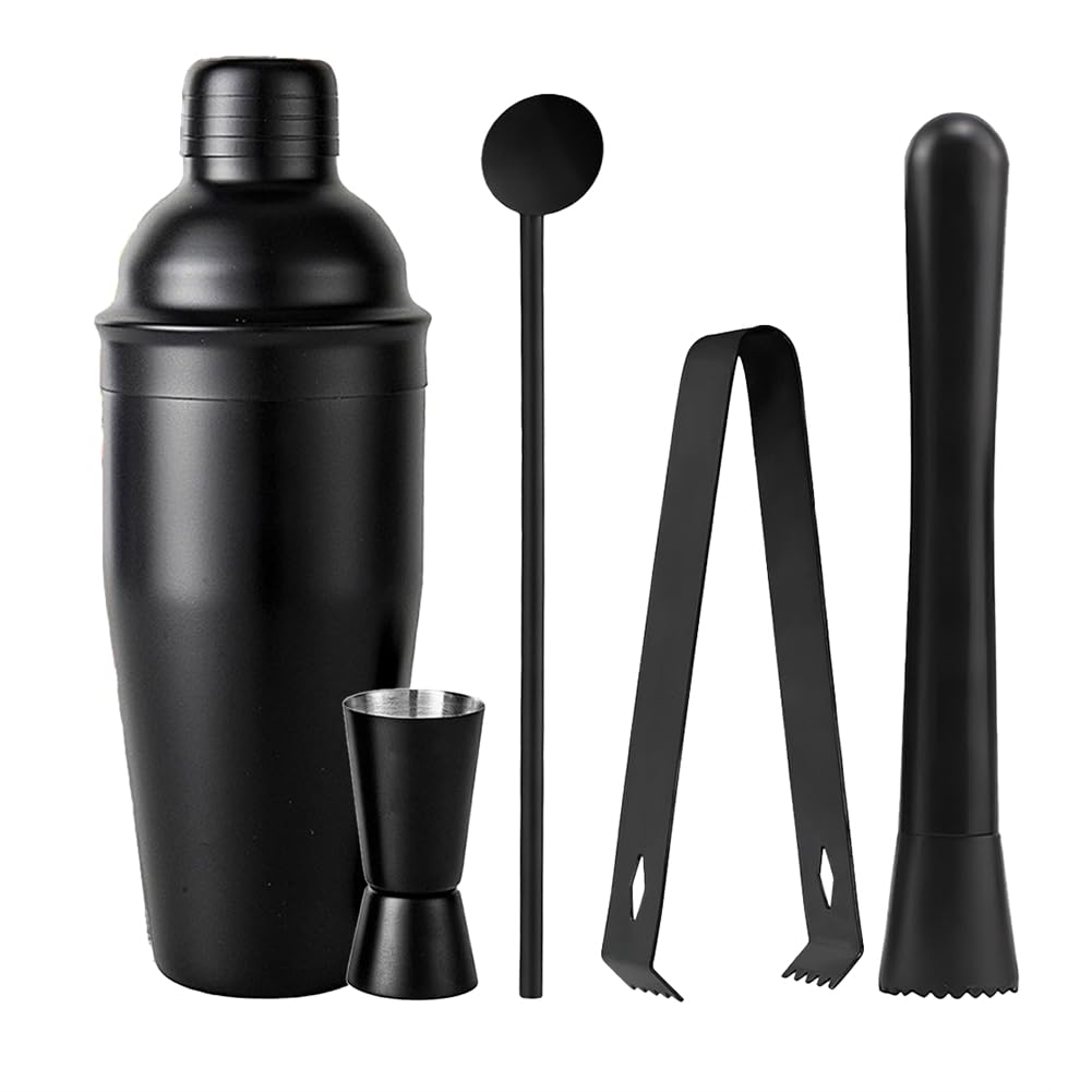 Hndhbfgrt Stainless Steel Cocktail Shaker Five-Piece Home Cocktail Kit Bar Tool Cocktail Kit Home Use Stylish