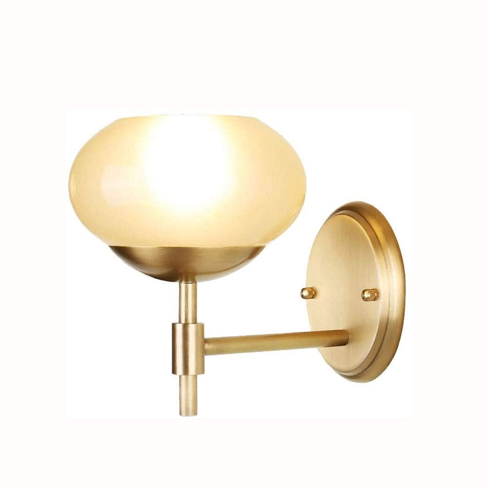 HPTHLY Wall Mounted Light Wall Lamp Nordic H65 Brass Wall Lamp,Round E14 Gold Glass Wall Lamp,Post Bedroom Decoration Room Reading Wall Lamp For Living Room