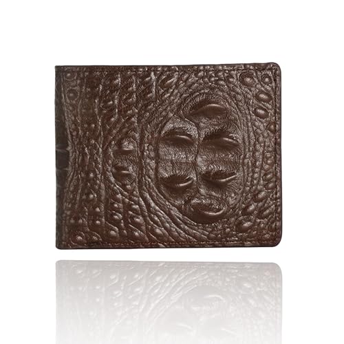 Men's ultra-thin wallet, men's lightweight wallet, compact folding, coffee color, 4.52 x 3.74 x 0.4 inches