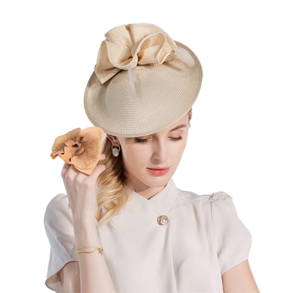 Fascinator Kentucky blanc pour femmes : le chapeau idéal pour mariage et courses hippiques