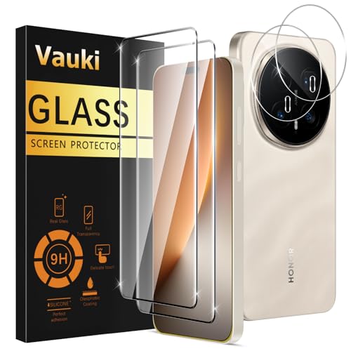 Vauki Verre Trempé pour Honor Magic 8 Pro Protection D'écran Film avec Caméra Arrière Protecteur,Dureté 9H Vitre écran,Anti Rayures Sans Bulless HD...