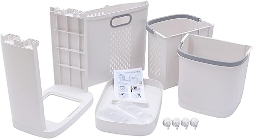 Miniatura 4 de Cesta organizadora de ropa sucia, estante de almacenamiento con marco y cestas, unidad de cajones de almacenamiento, cesta de toalla de lavandería,