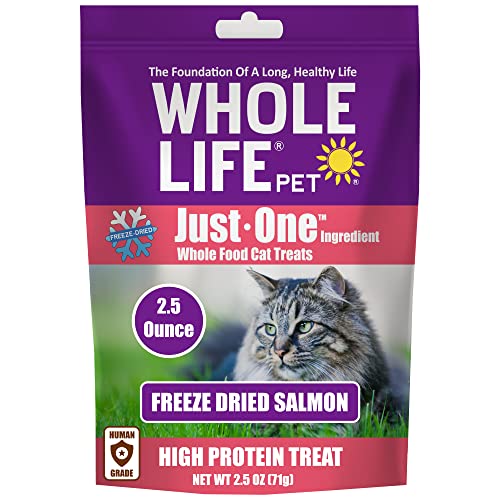 Whole Life Pet Products Healthy Cat Treats, 4 Ounce (Ch554) & Real Salmon, Healthy Food Topper Or Snack, Sensitive Stomach Food, (2.5-Ounce Pack) #TOP4